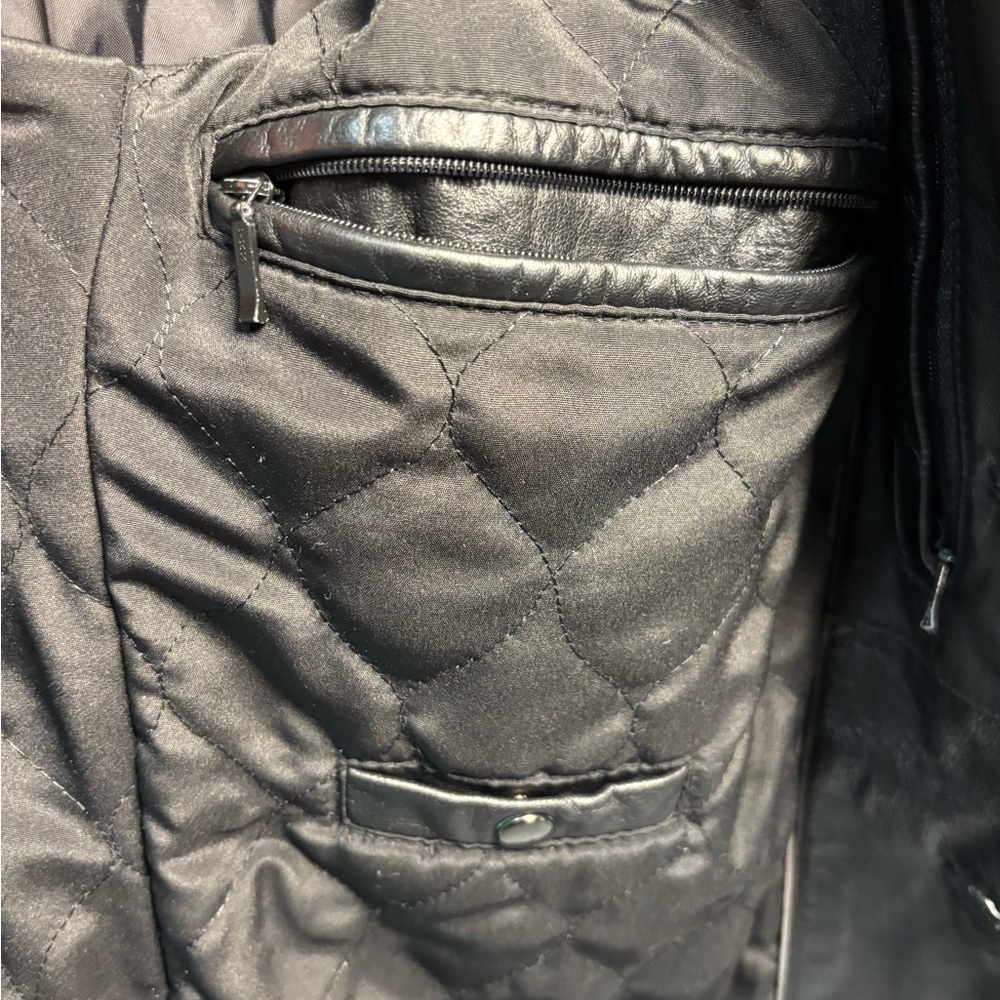 Apt 9 Lambskin Leather Jacket Womens XL Black Soft Zip Front Classic - Picture 9 of 14